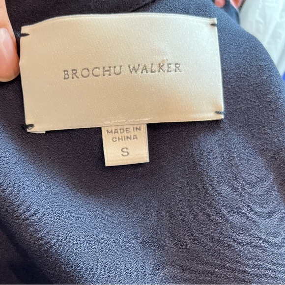 Brochu Walker Chic Navy Button Up Viscose Shirt Dress Knee Length, Size S - Picture 5 of 6